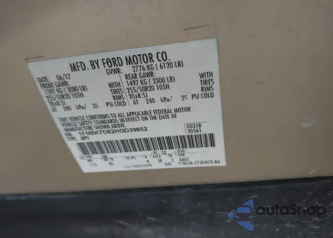 2017 Ford Explorer Xlt from USA, damaged, VIN 1FM5K7D82HGD39852